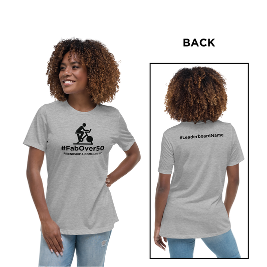 Women's Relaxed LOGO T-Shirt with Black Writing and Leaderboard Name on Back