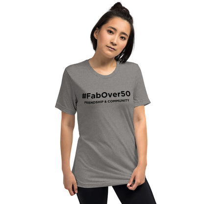 Short sleeve UNISEX Tri-Blend t-shirt Black Writing with Leaderboard Name on Back