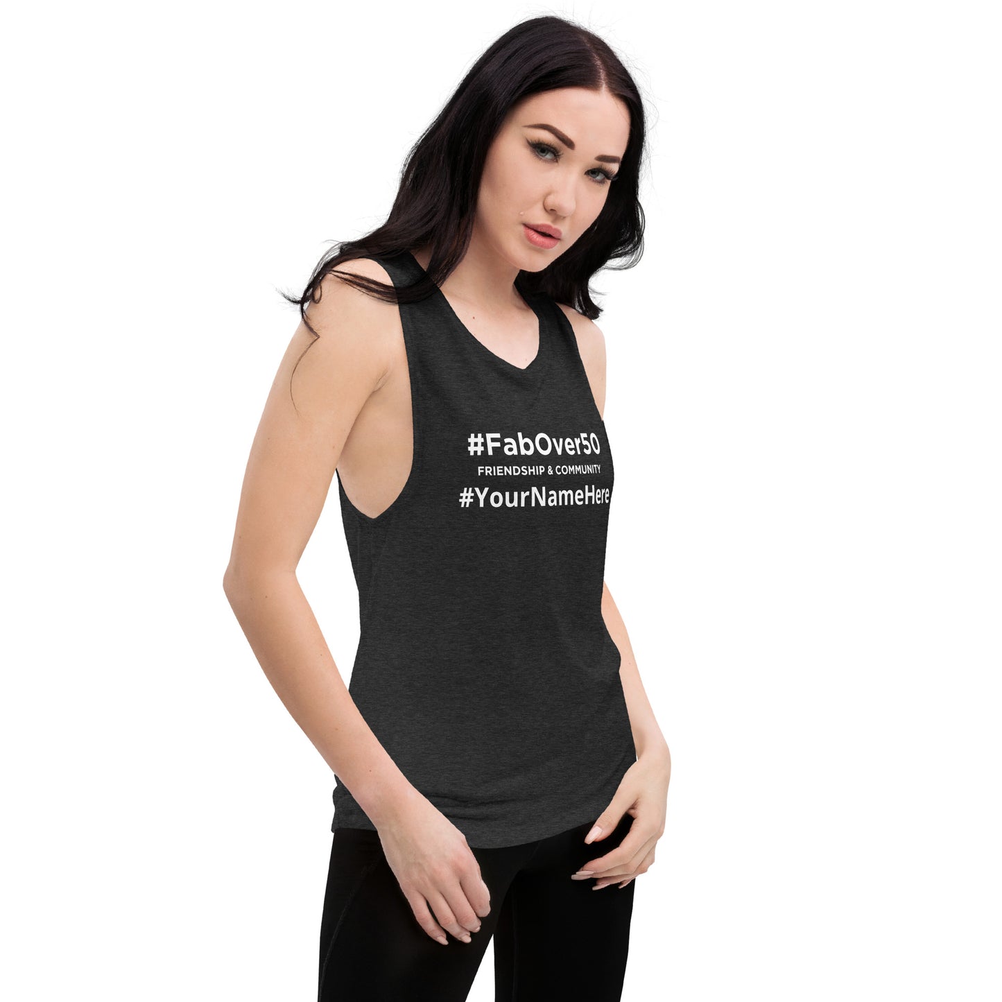 Ladies’ Muscle Tank NO BACK PRINTING Leaderboard Name on Front