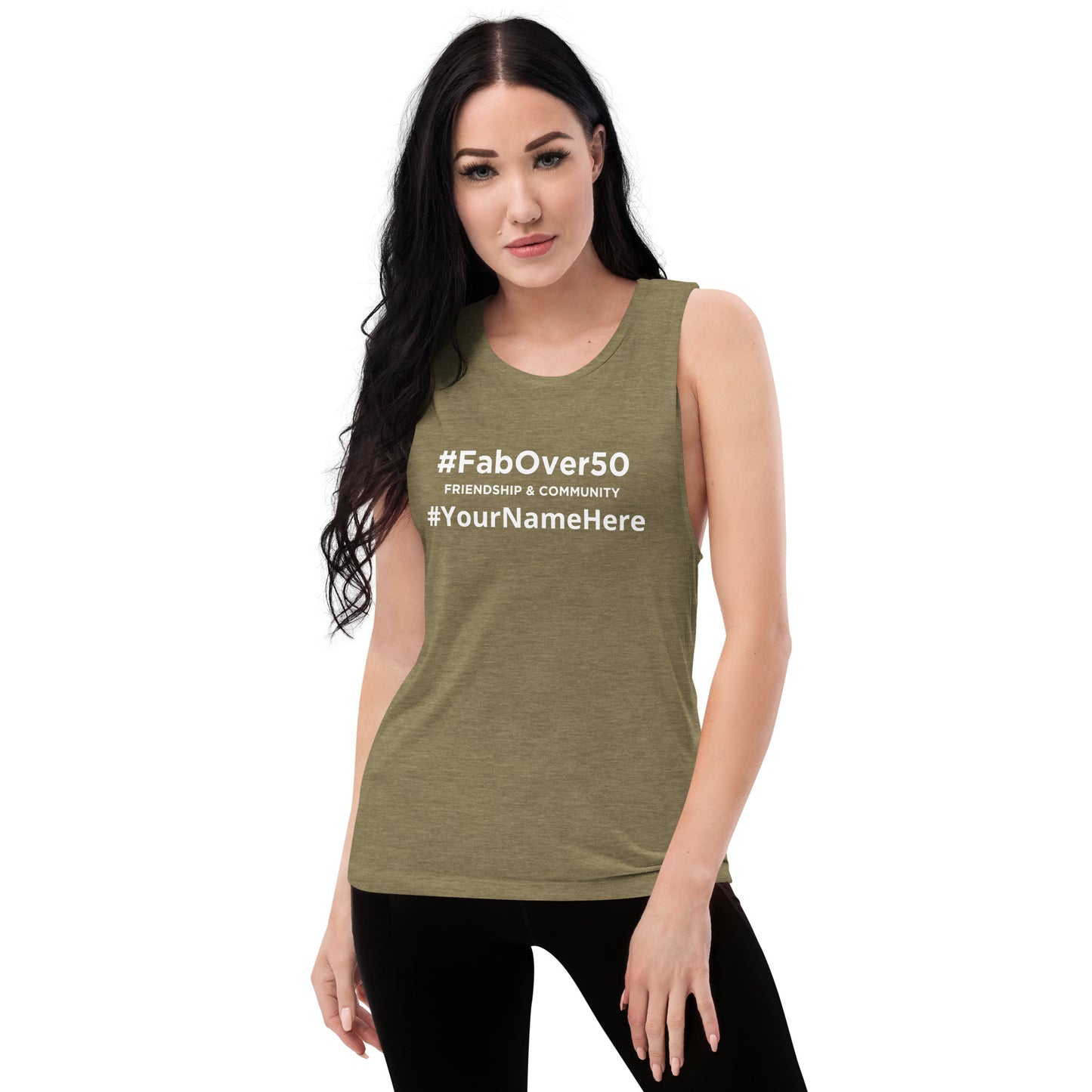 Ladies’ Muscle Tank NO BACK PRINTING Leaderboard Name on Front