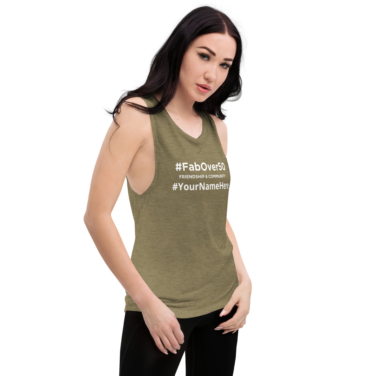 Ladies’ Muscle Tank NO BACK PRINTING Leaderboard Name on Front