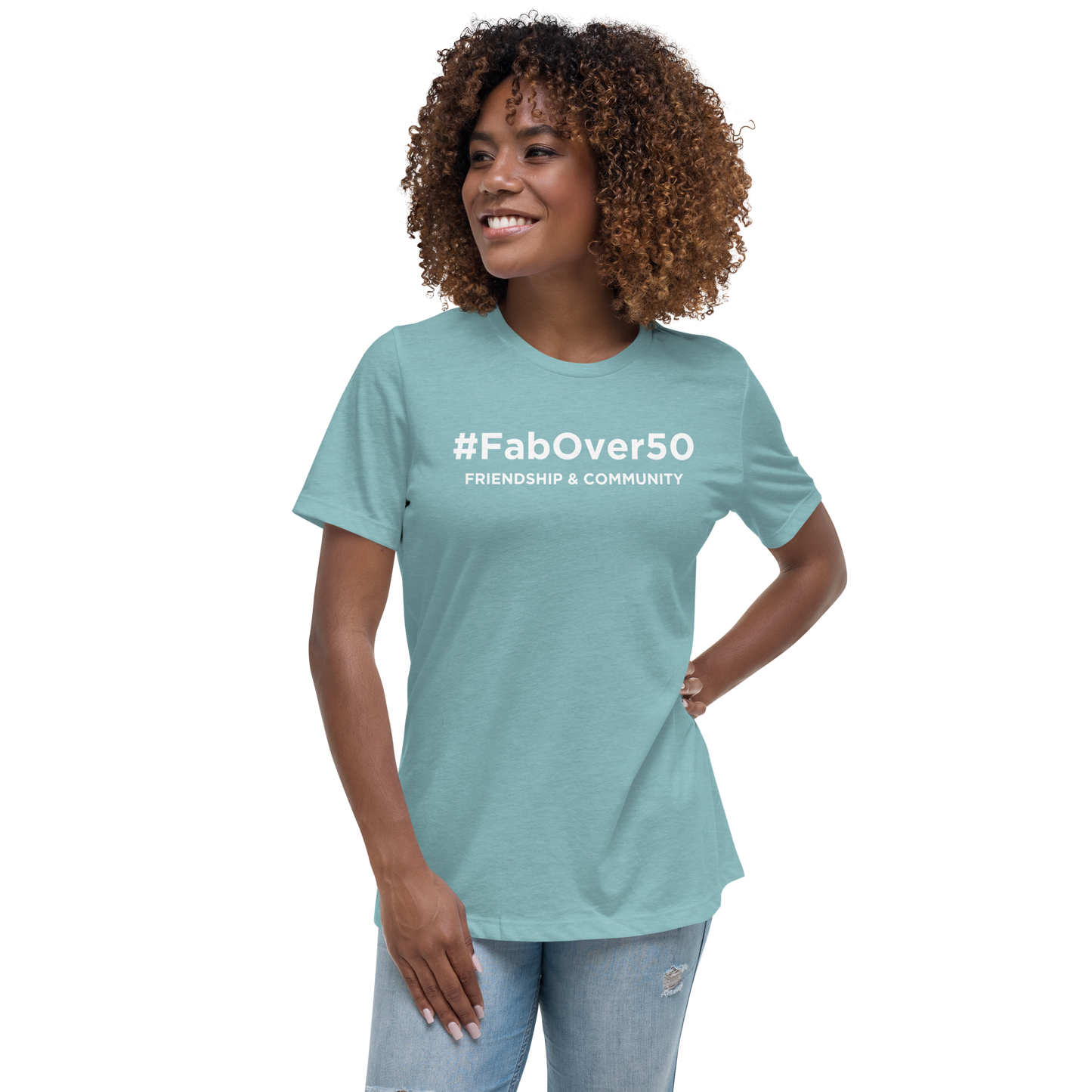 Women's Relaxed T-Shirt with White Writing and Leaderboard Name on Back