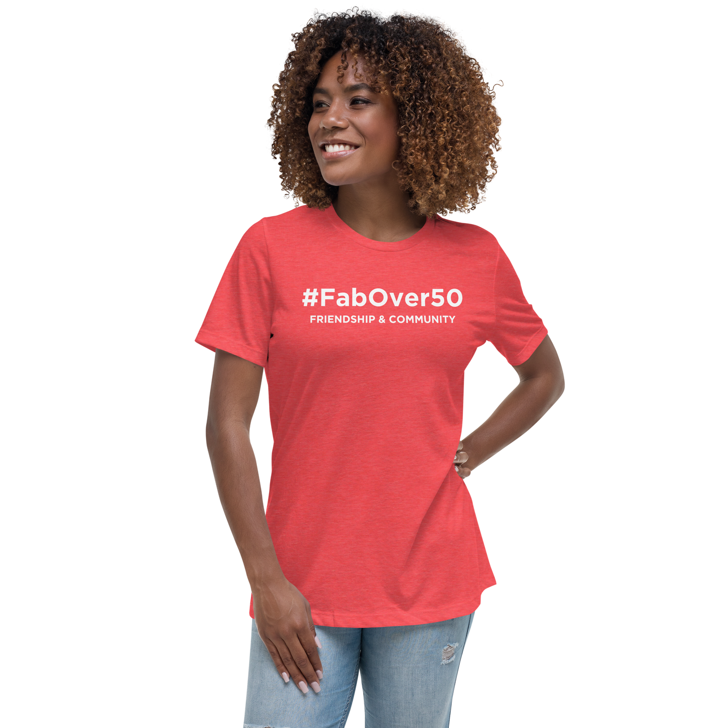 Women's Relaxed T-Shirt with White Writing and Leaderboard Name on Back