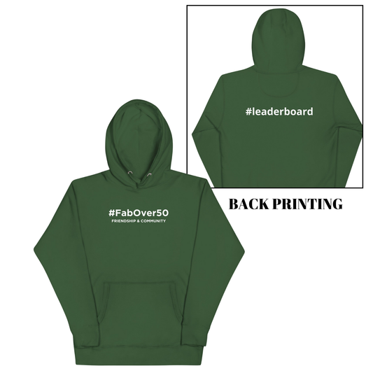 Unisex Hoodie White Writing with Leaderboard Name on Back