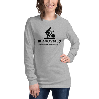 Unisex Long Sleeve Tee with Black Logo and Leaderboard Name on Back