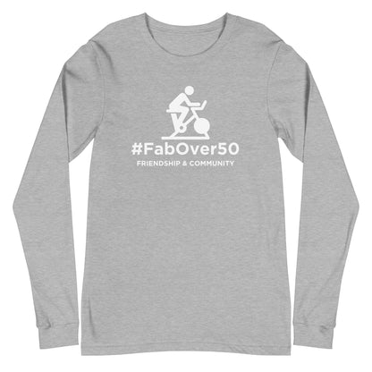 Unisex Long Sleeve Tee with White Logo and Leaderboard Name on Back