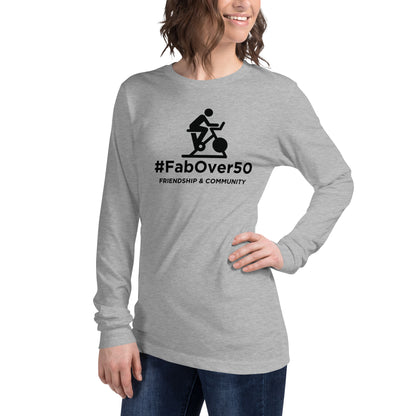 Unisex Long Sleeve Tee with Black Logo and Leaderboard Name on Back