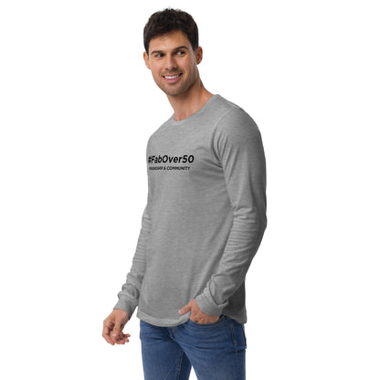 Unisex Long Sleeve Tee with Black Writing and Leaderboard Name on Back (No Logo)