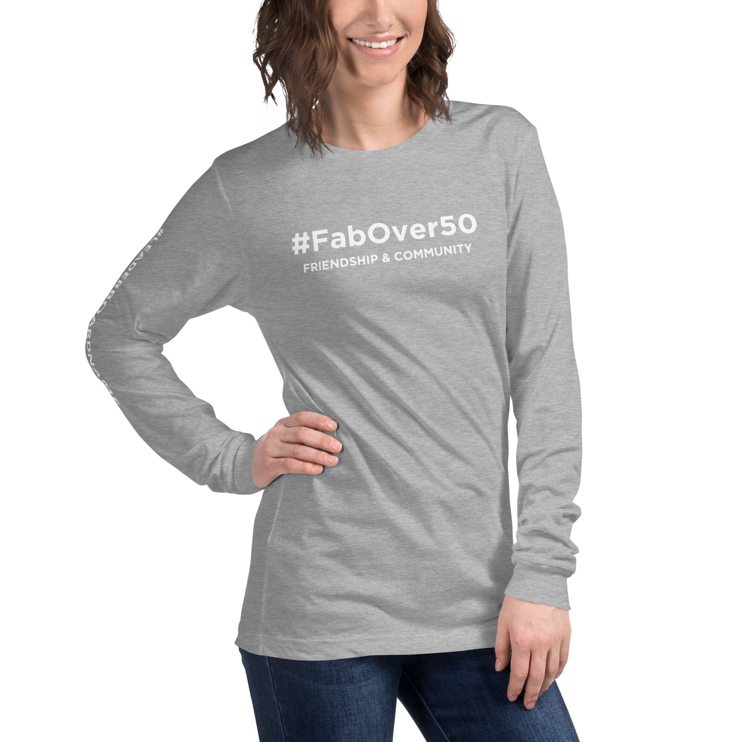 Unisex Long Sleeve Tee (no logo) with White Writing and Leaderboard Name on SLEEVE