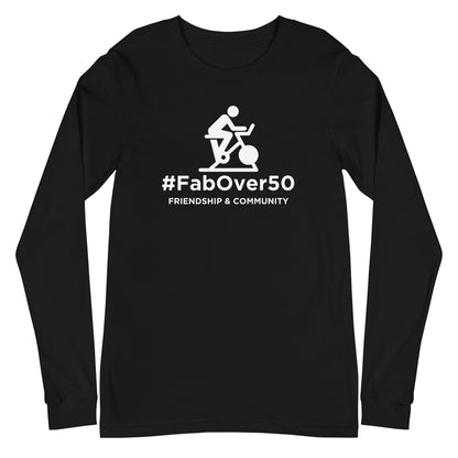 Unisex Long Sleeve Tee with White Logo and Leaderboard Name on Back