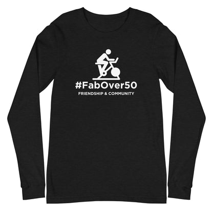 Unisex Long Sleeve Tee with White Logo and Leaderboard Name on Back