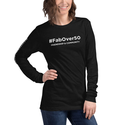 Unisex Long Sleeve Tee (no logo) with White Writing and Leaderboard Name on SLEEVE