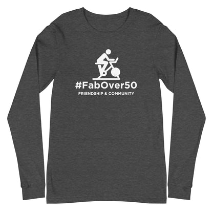 Unisex Long Sleeve Tee with White Logo and Leaderboard Name on Back