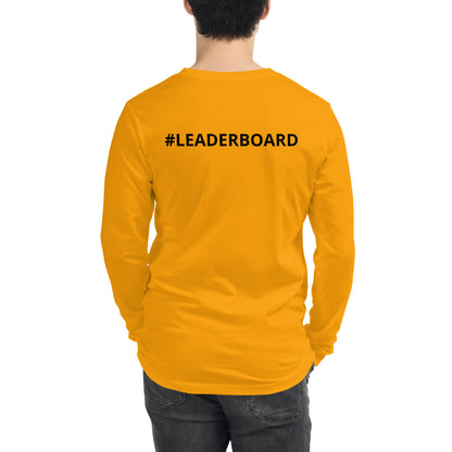 Unisex Long Sleeve Tee with Black Writing and Leaderboard Name on Back (No Logo)