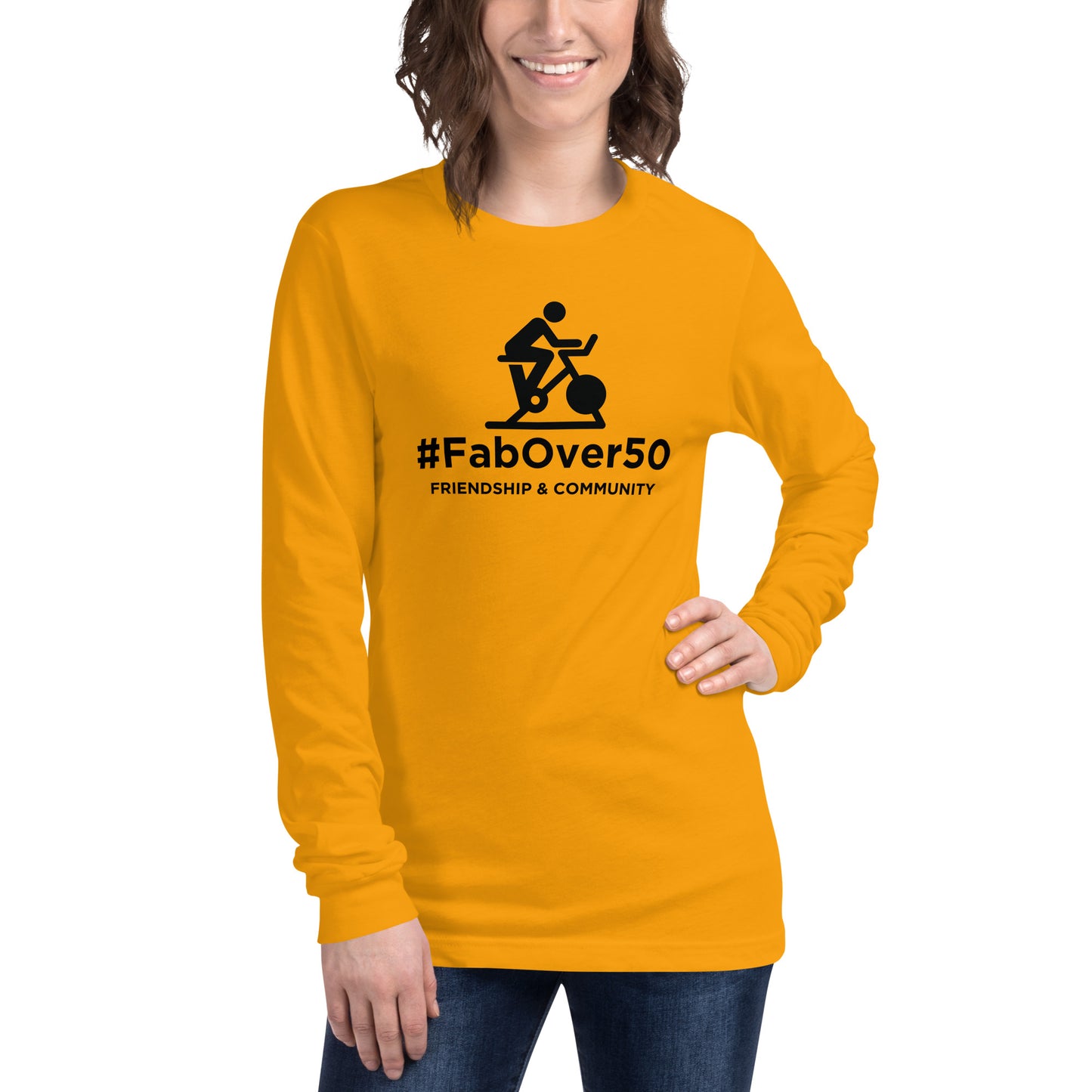 Unisex Long Sleeve Tee with Black Logo and Leaderboard Name on Back