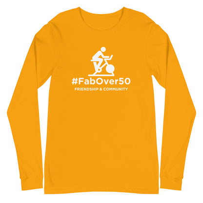 Unisex Long Sleeve Tee with White Logo and Leaderboard Name on Back