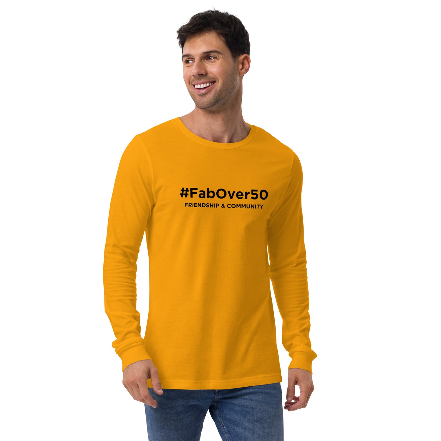 Unisex Long Sleeve Tee with Black Writing and Leaderboard Name on Back (No Logo)