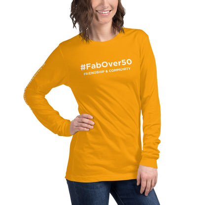 Unisex Long Sleeve Tee (no logo) with White Writing and Leaderboard Name on SLEEVE