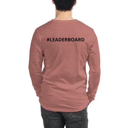 Unisex Long Sleeve Tee with Black Writing and Leaderboard Name on Back (No Logo)