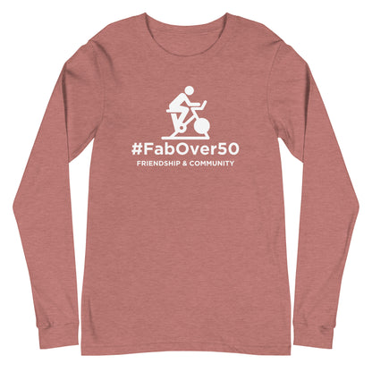 Unisex Long Sleeve Tee with White Logo and Leaderboard Name on Back