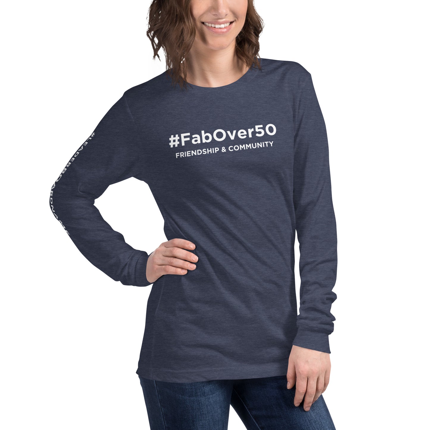 Unisex Long Sleeve Tee (no logo) with White Writing and Leaderboard Name on SLEEVE