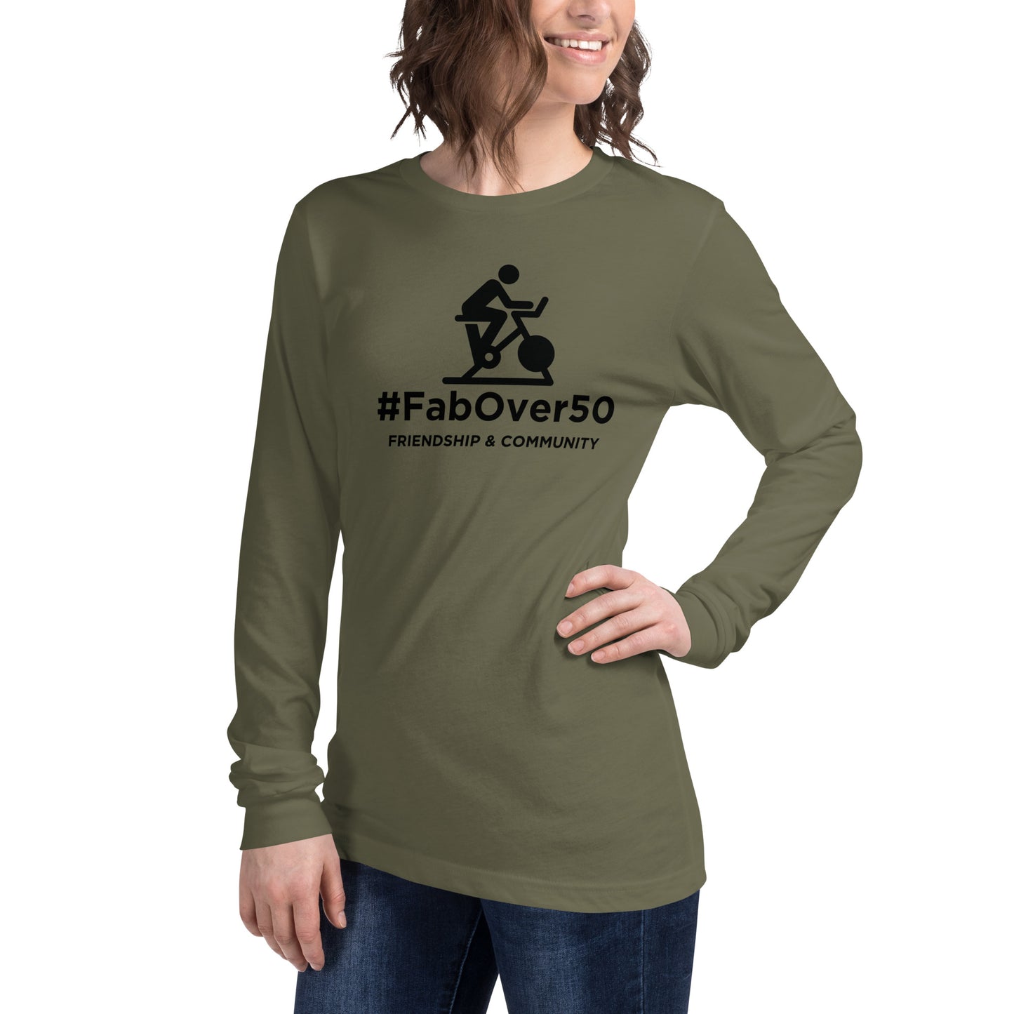 Unisex Long Sleeve Tee with Black Logo and Leaderboard Name on Back