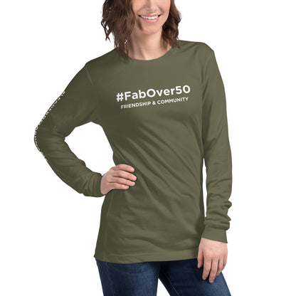 Unisex Long Sleeve Tee (no logo) with White Writing and Leaderboard Name on SLEEVE