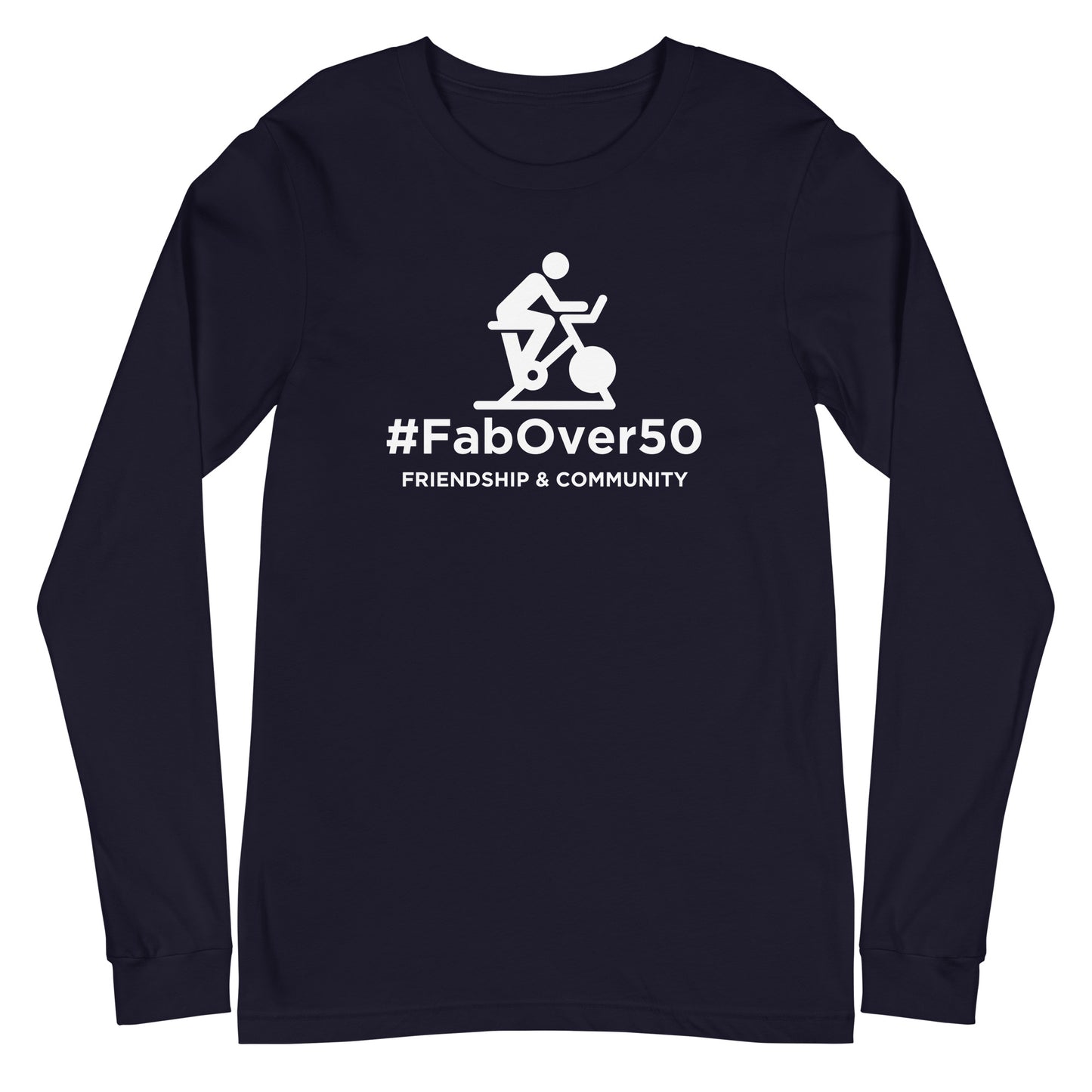 Unisex Long Sleeve Tee with White Logo and Leaderboard Name on Back