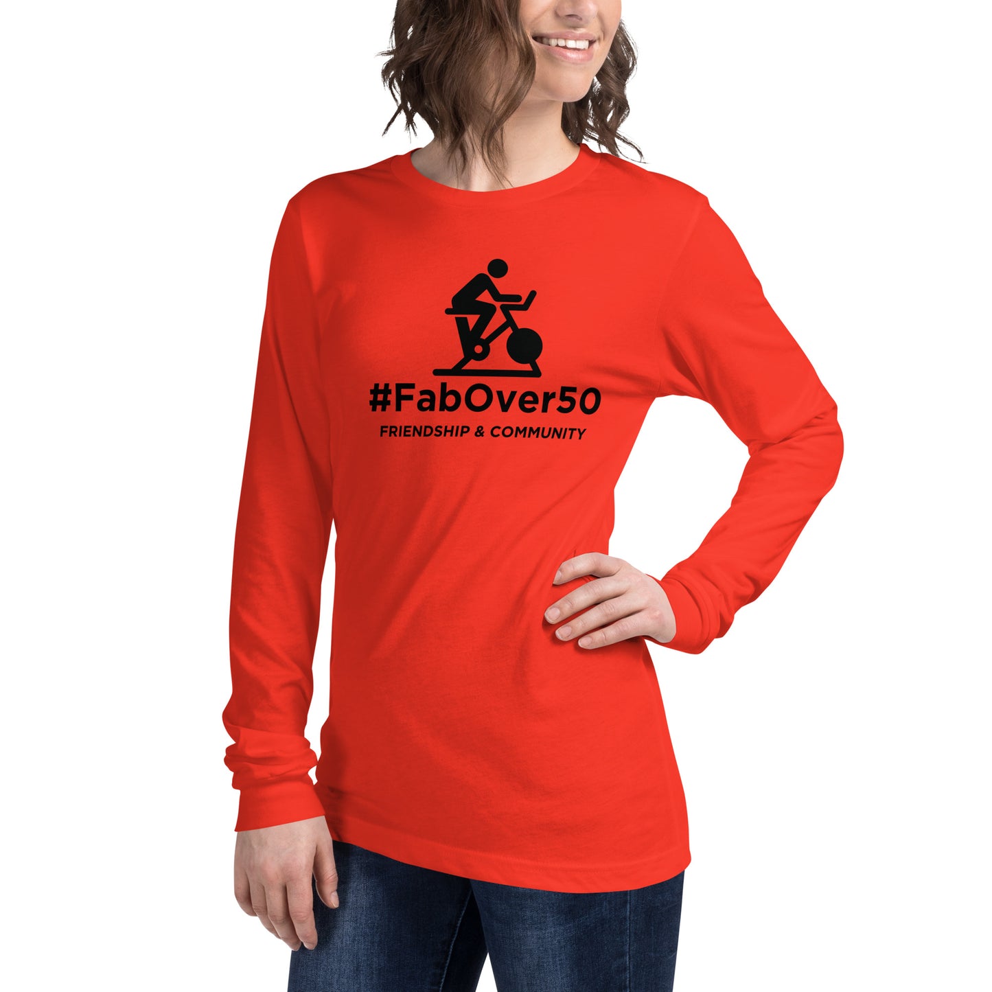 Unisex Long Sleeve Tee with Black Logo and Leaderboard Name on Back