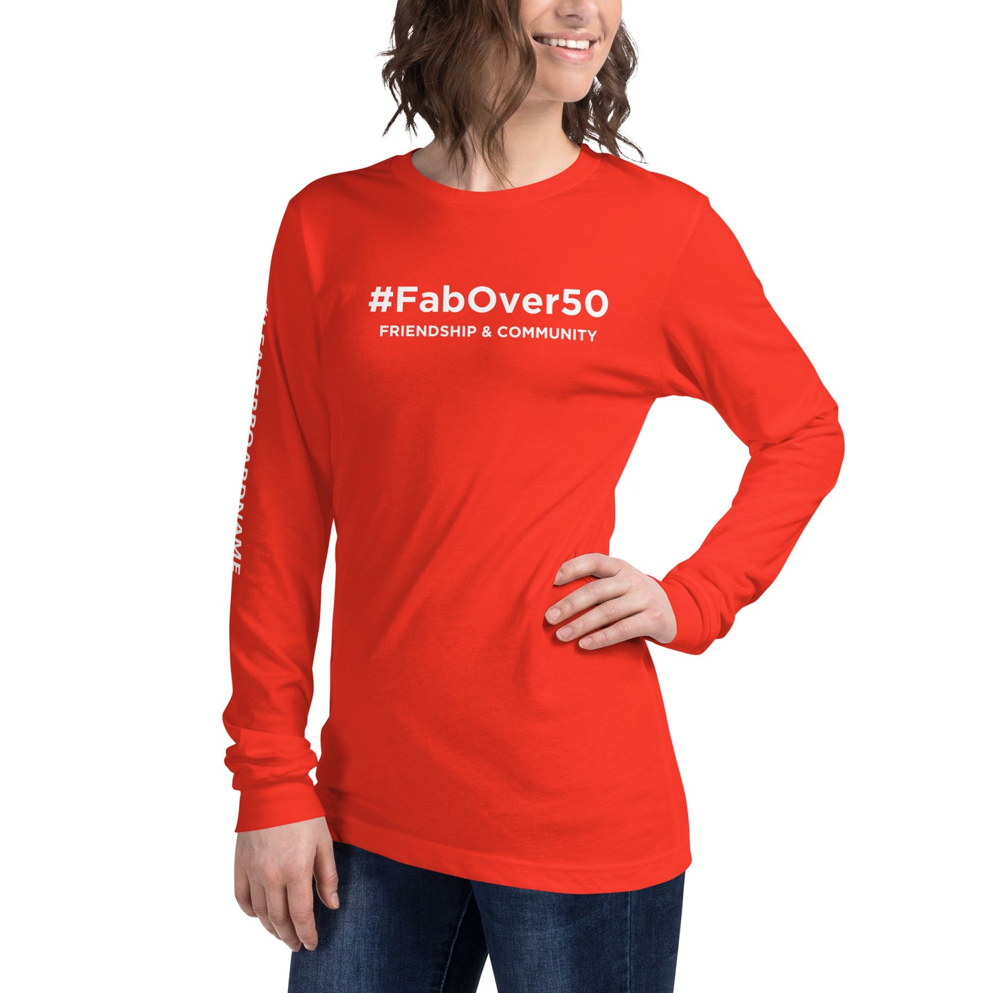 Unisex Long Sleeve Tee (no logo) with White Writing and Leaderboard Name on SLEEVE