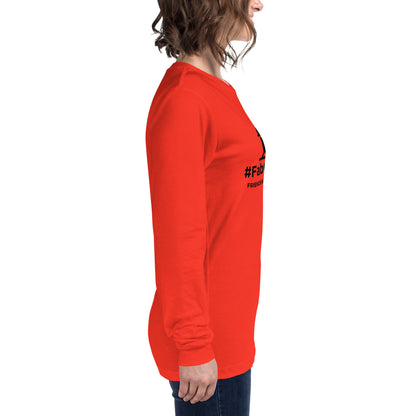 Unisex Long Sleeve Tee with Black Logo and Leaderboard Name on Back