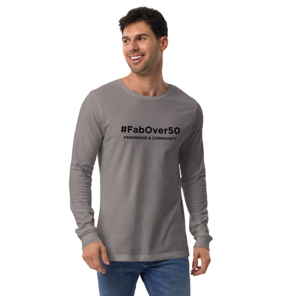 Unisex Long Sleeve Tee with Black Writing and Leaderboard Name on Back (No Logo)