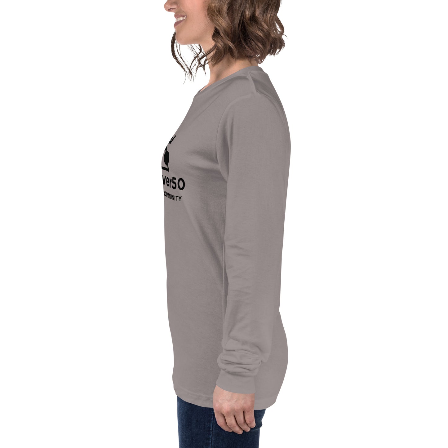 Unisex Long Sleeve Tee with Black Logo and Leaderboard Name on Back