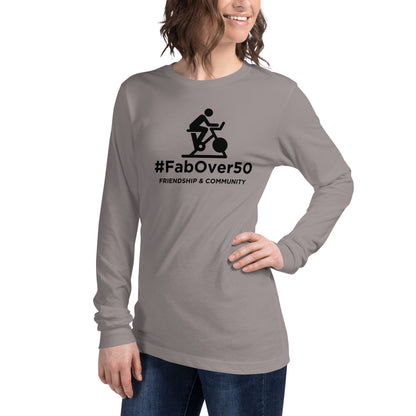 Unisex Long Sleeve Tee with Black Logo and Leaderboard Name on Back