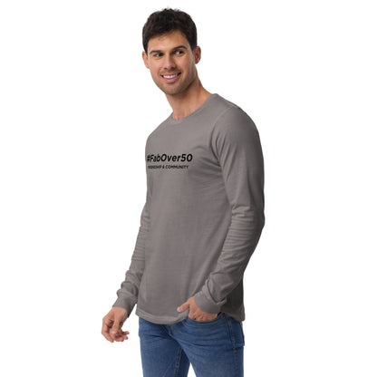 Unisex Long Sleeve Tee with Black Writing and Leaderboard Name on Back (No Logo)