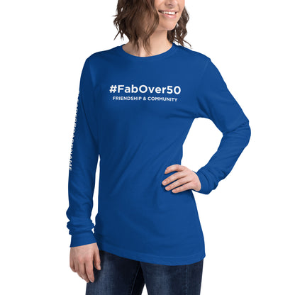 Unisex Long Sleeve Tee (no logo) with White Writing and Leaderboard Name on SLEEVE