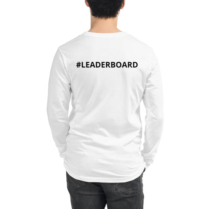 Unisex Long Sleeve Tee with Black Writing and Leaderboard Name on Back (No Logo)