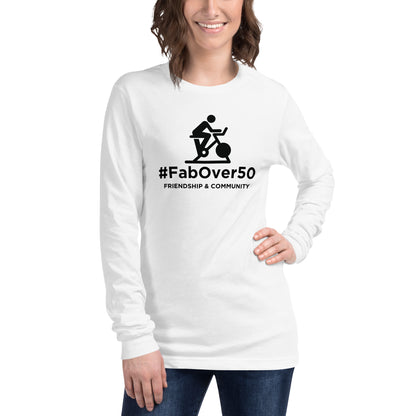 Unisex Long Sleeve Tee with Black Logo and Leaderboard Name on Back