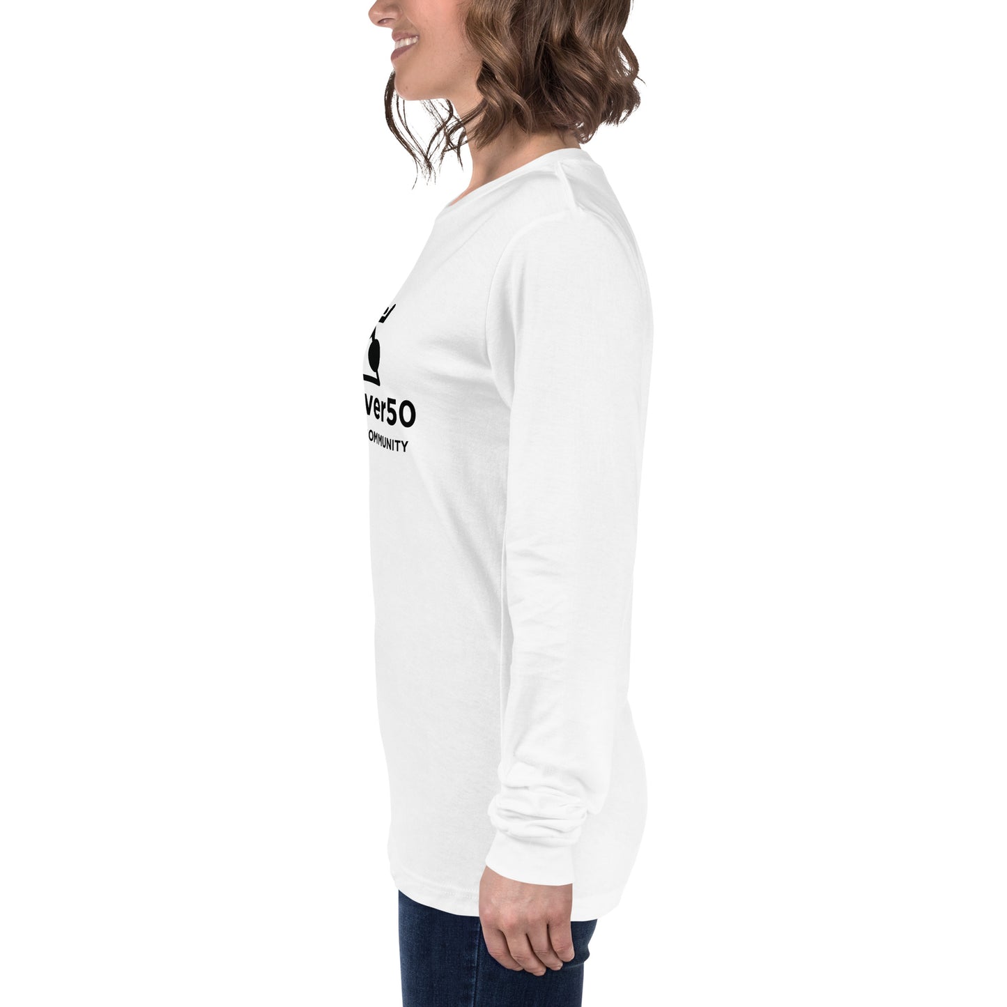 Unisex Long Sleeve Tee with Black Logo and Leaderboard Name on Back