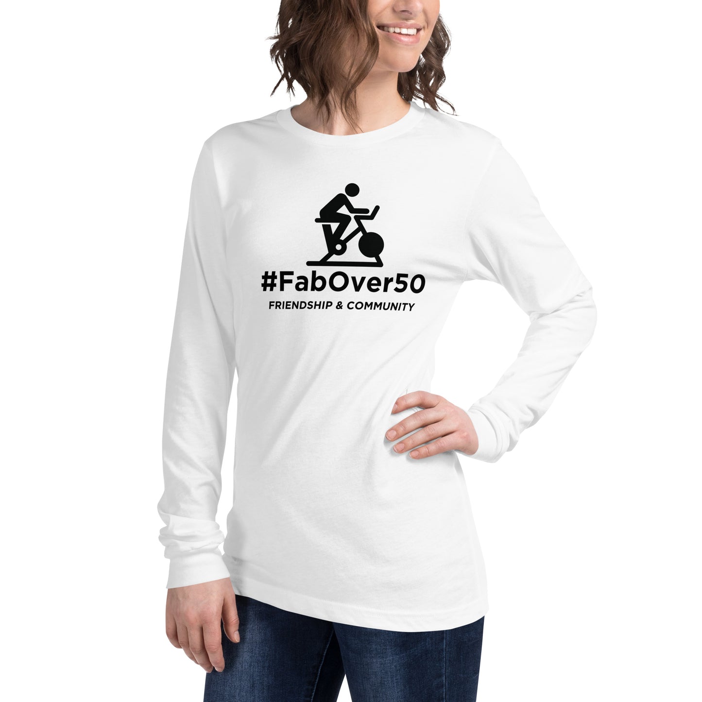 Unisex Long Sleeve Tee with Black Logo and Leaderboard Name on Back