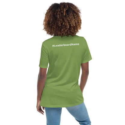 Women's Relaxed LOGO T-Shirt with White Writing and Leaderboard Name on Back